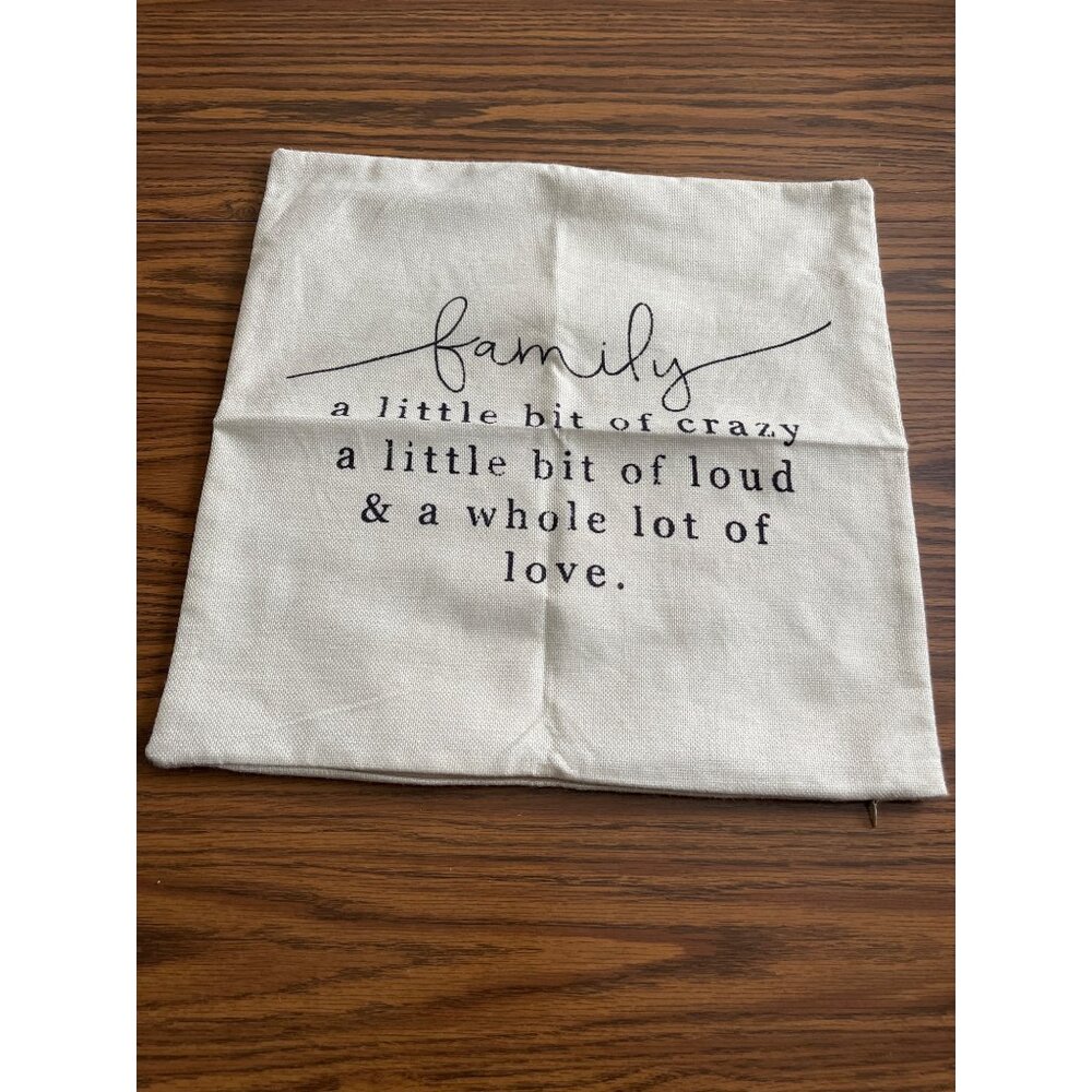Family cream colored zippered pillow cover